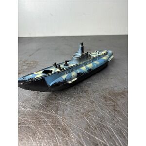 Vintage Ideal USA Plastic Toy Sea Wolf Submarine Blue White